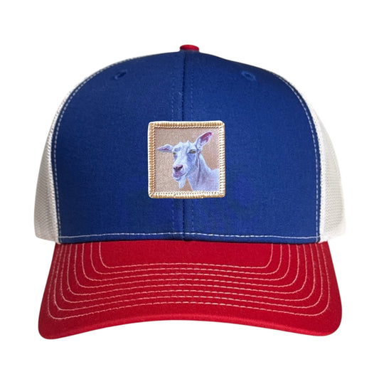 Little Goat Trucker Hat Hats FlynHats Red/White/Royal