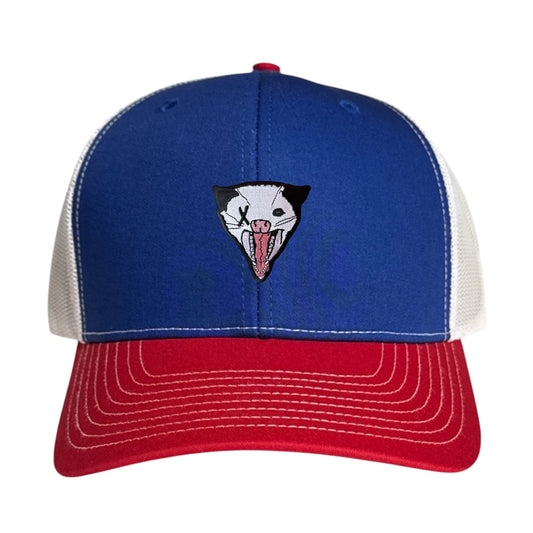 NOT DEAD YET Trucker Hat Hats FlynHats Red/White/Royal Small