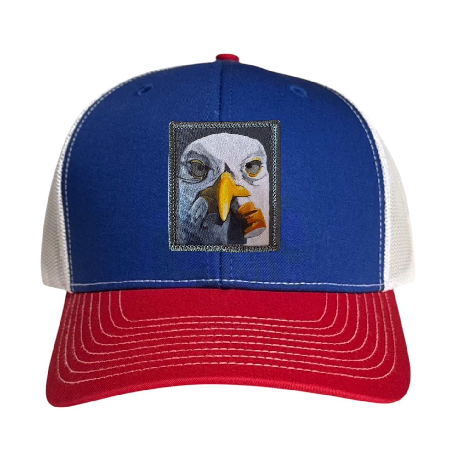 Seagull With Cig Trucker Hat Hats FlynHats Red/White/Royal