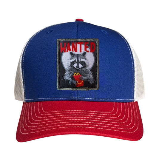 WANTED Trucker Hat Hats FlynHats Red/White/Royal