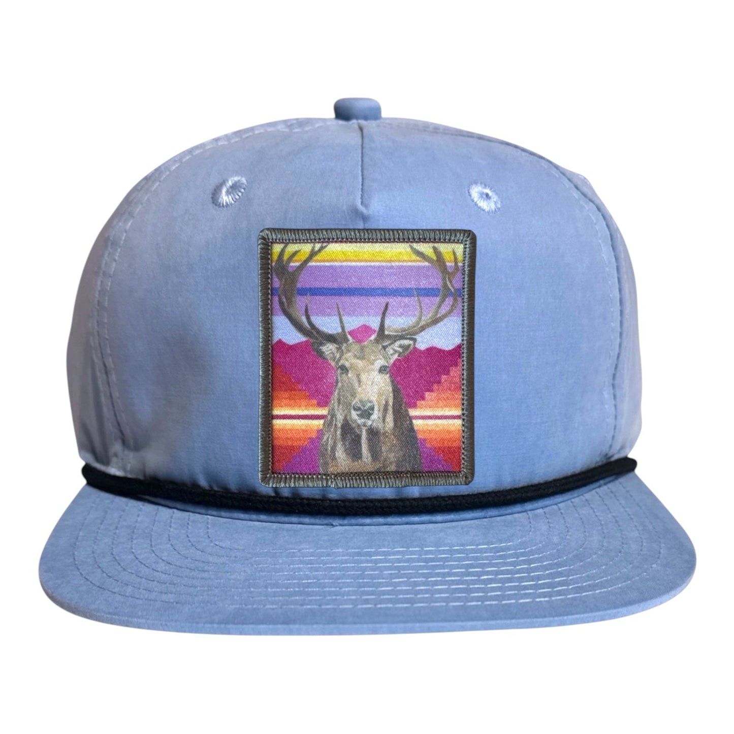 Elk Rope Cap Hats FlynHats Sky/Black