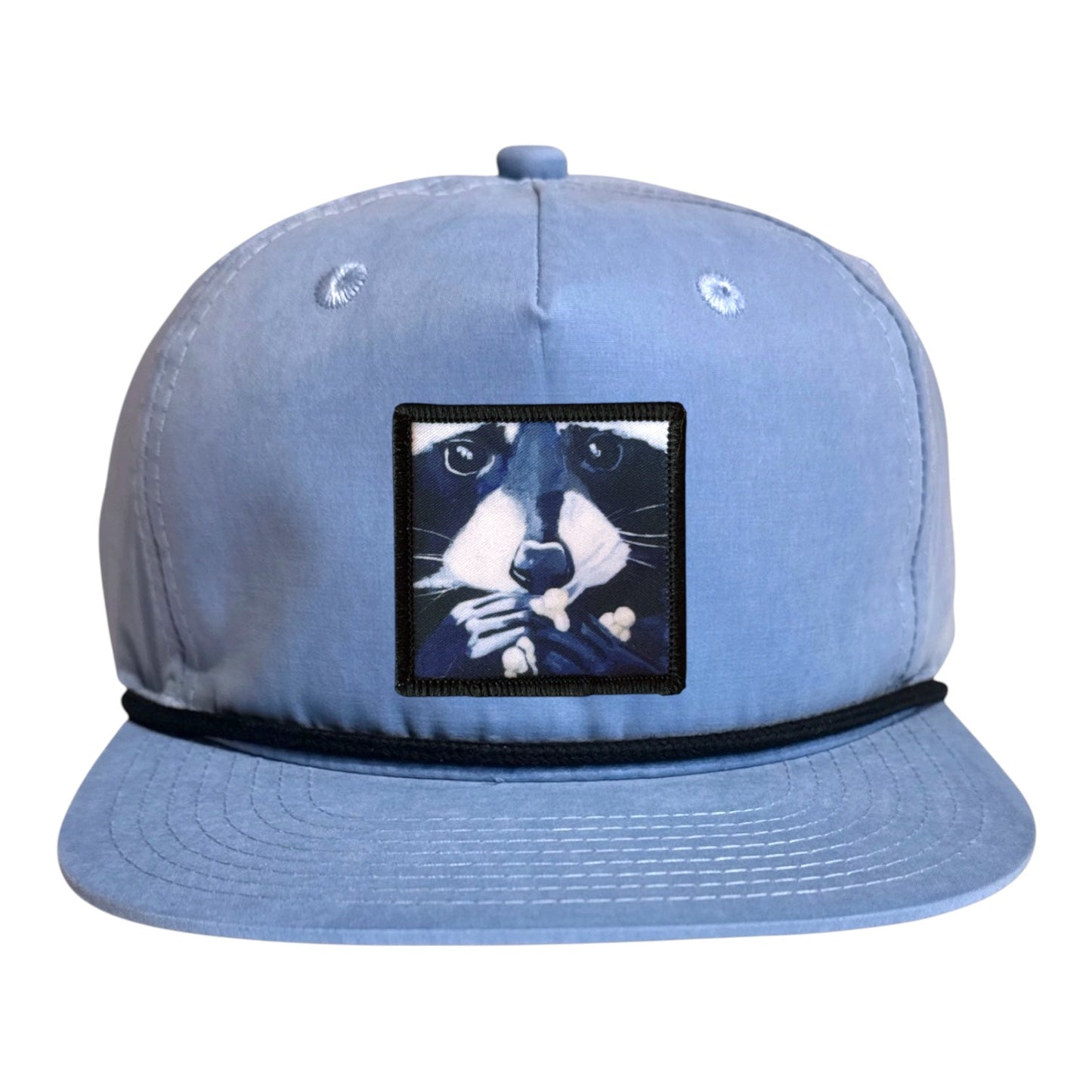Raccoon Pop Rope Cap Hats FlynHats Sky/Black