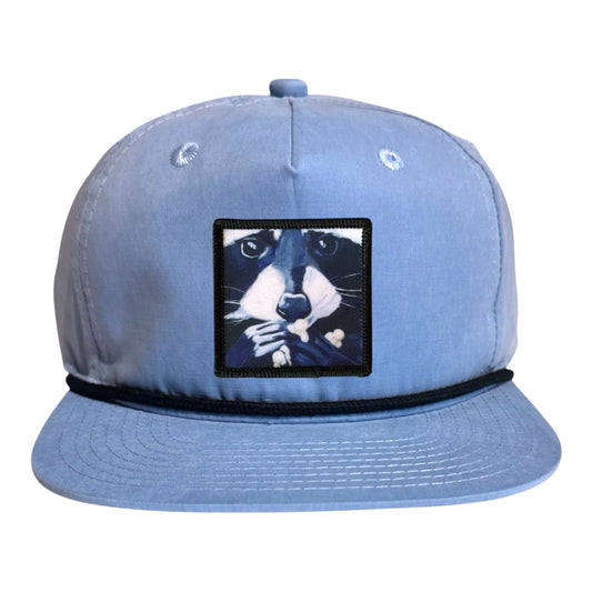 Raccoon Pop Rope Cap Hats FlynHats Sky/Black