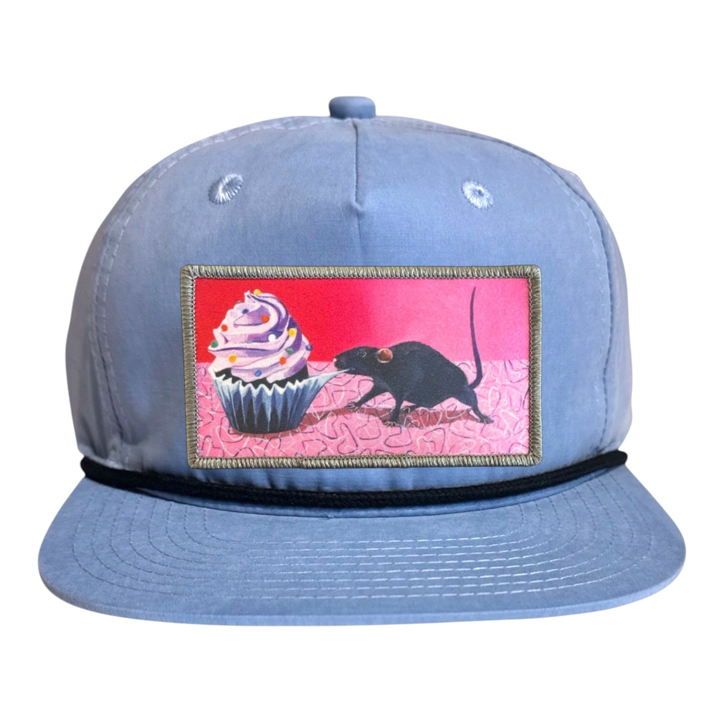Rats Got My Cake Rope Cap Hats FlynHats Sky/Black