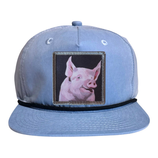 Piggie Rope Cap Hats FlynHats Sky/Black