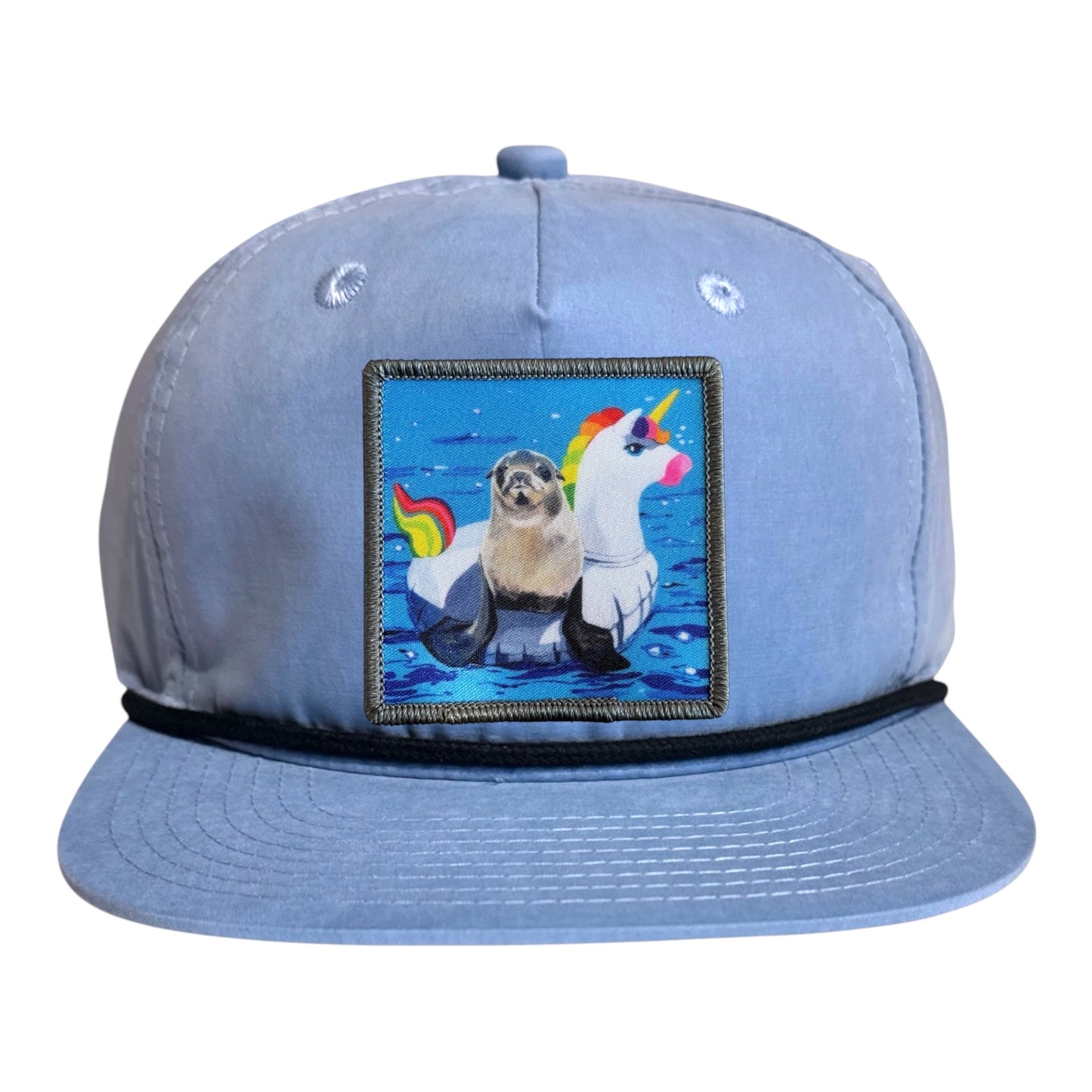 Sky/Black Rope Cap