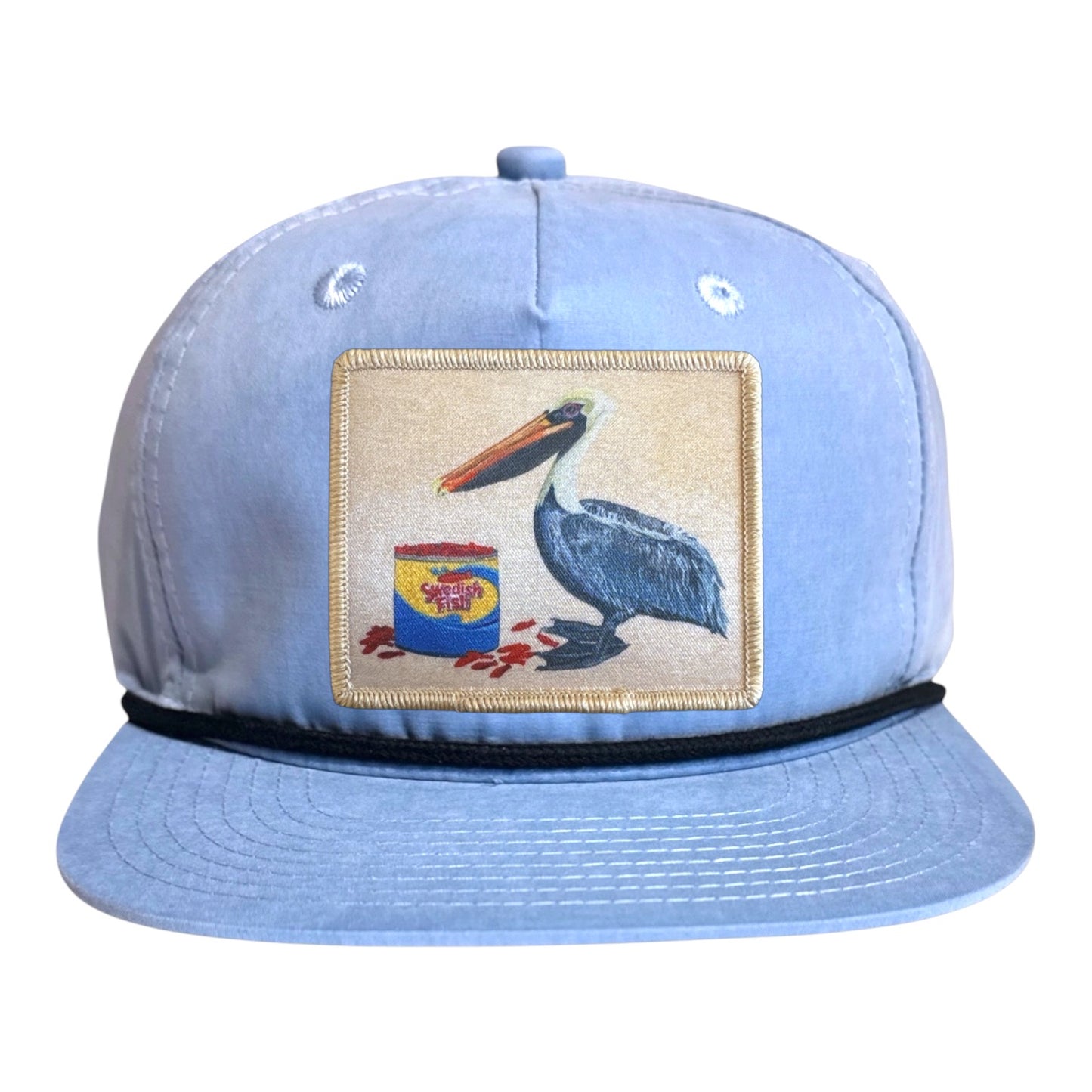 Sky/Black Rope Cap Hats FlynHats Gone Fishin'