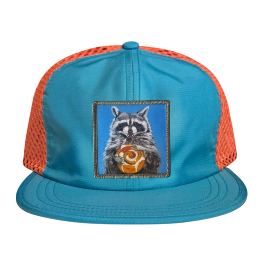 Wide Set Mesh Cap Orange/ Teal Hats FlynHats Cinnabun Bandit