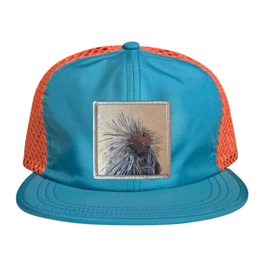 Porcupine Wideset Mesh Cap Hats FlynHats Orange/Teal