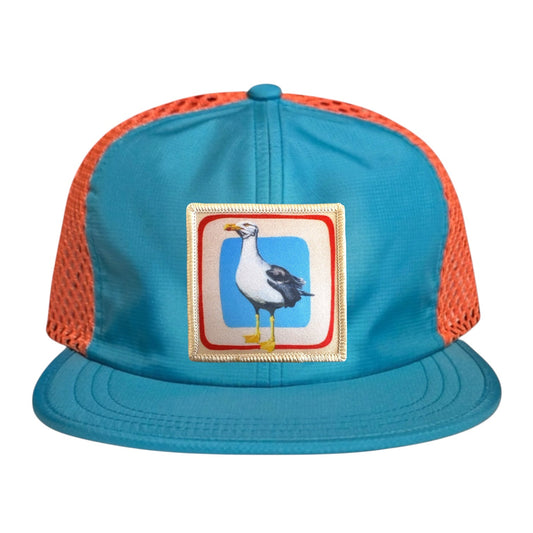 Seagull Wideset Mesh Cap Hats FlynHats Orange/Teal