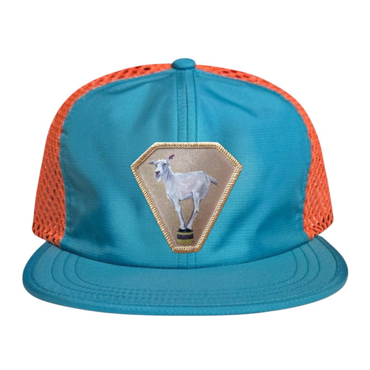 Diamond Goat Wideset Mesh Cap Hats FlynHats Orange/Teal