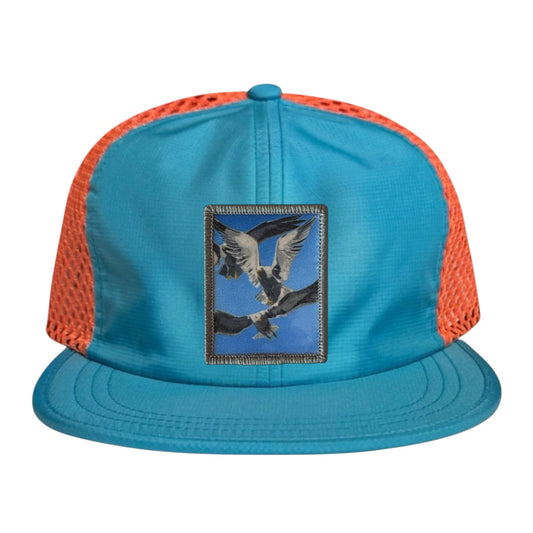 Flock Of Seagulls Wideset Mesh Cap Hats FlynHats Orange/Teal