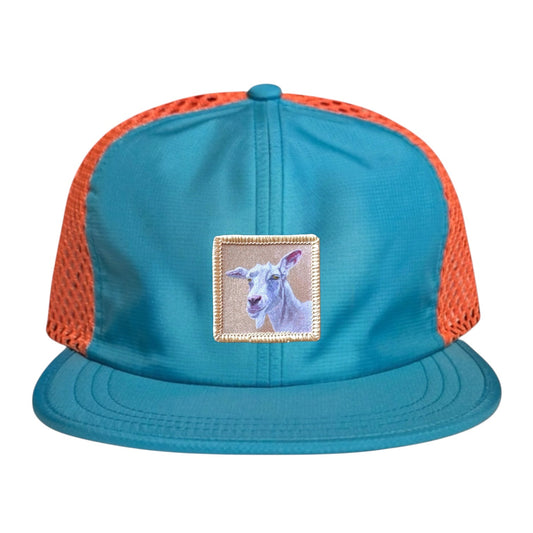 Little Goat Wideset Mesh Cap Hats FlynHats Orange/Teal