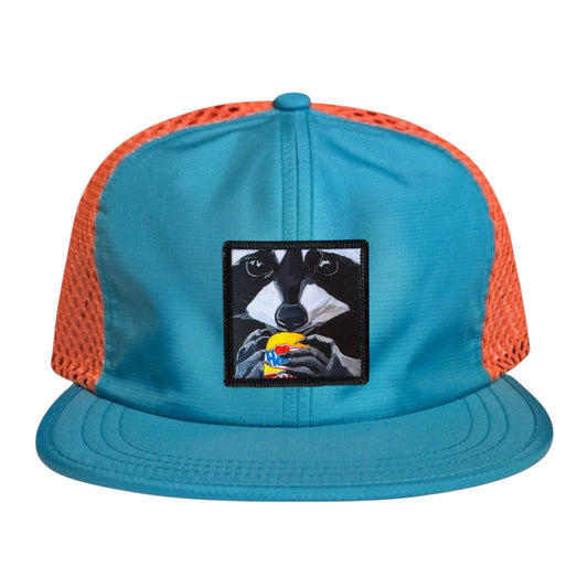 The Snack Kid Wideset Mesh Cap Hats FlynHats Orange/Teal