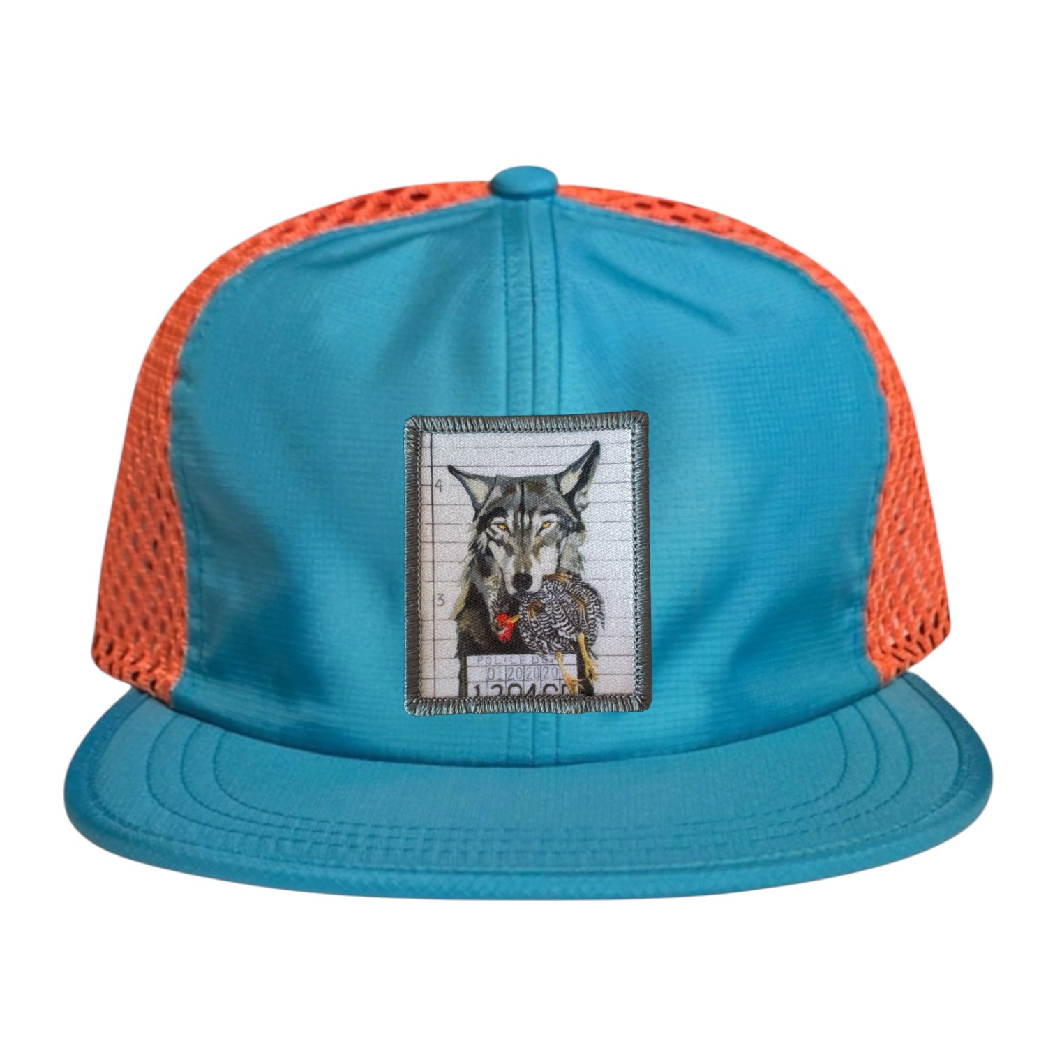 Wide Set Mesh Cap Orange/ Teal Hats FlynHats The Usual Suspects: Wolf
