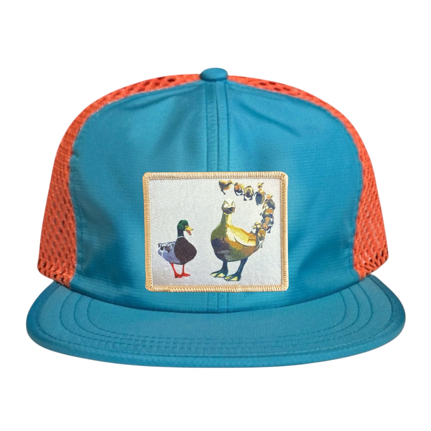 Wide Set Mesh Cap Orange/ Teal
