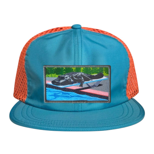 Pool Party Canceled Wideset Mesh Cap Hats FlynHats Orange/Teal