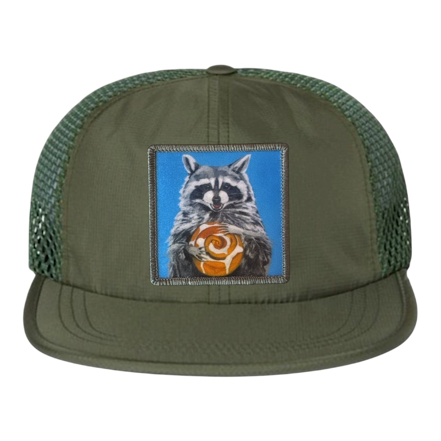 Cinnabun Bandit Wideset Mesh Cap Hats FlynHats Olive