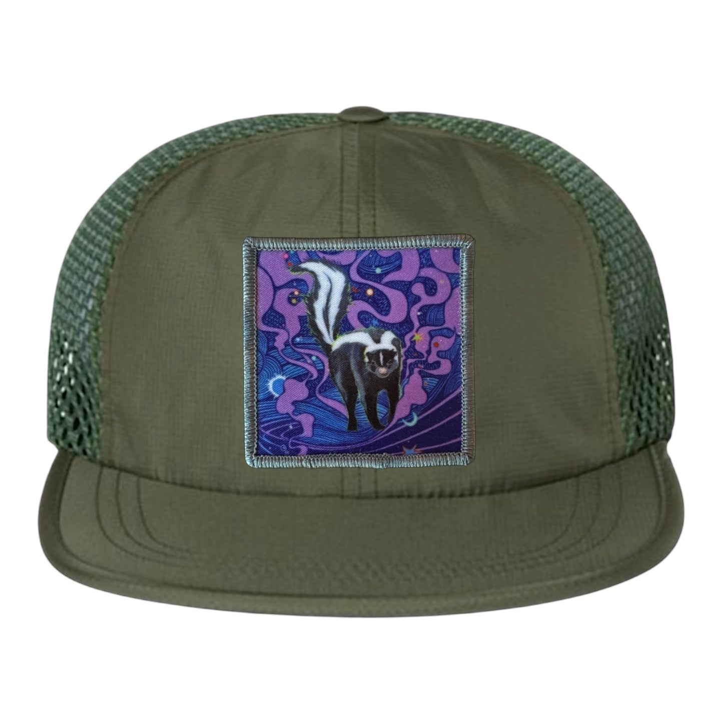 Olive Wideset Mesh Cap Hats FlynHats Skunky Haze