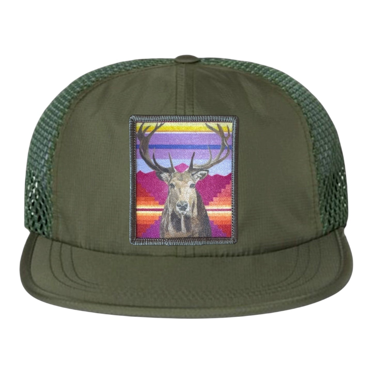Elk Wideset Mesh Cap Hats FlynHats Olive
