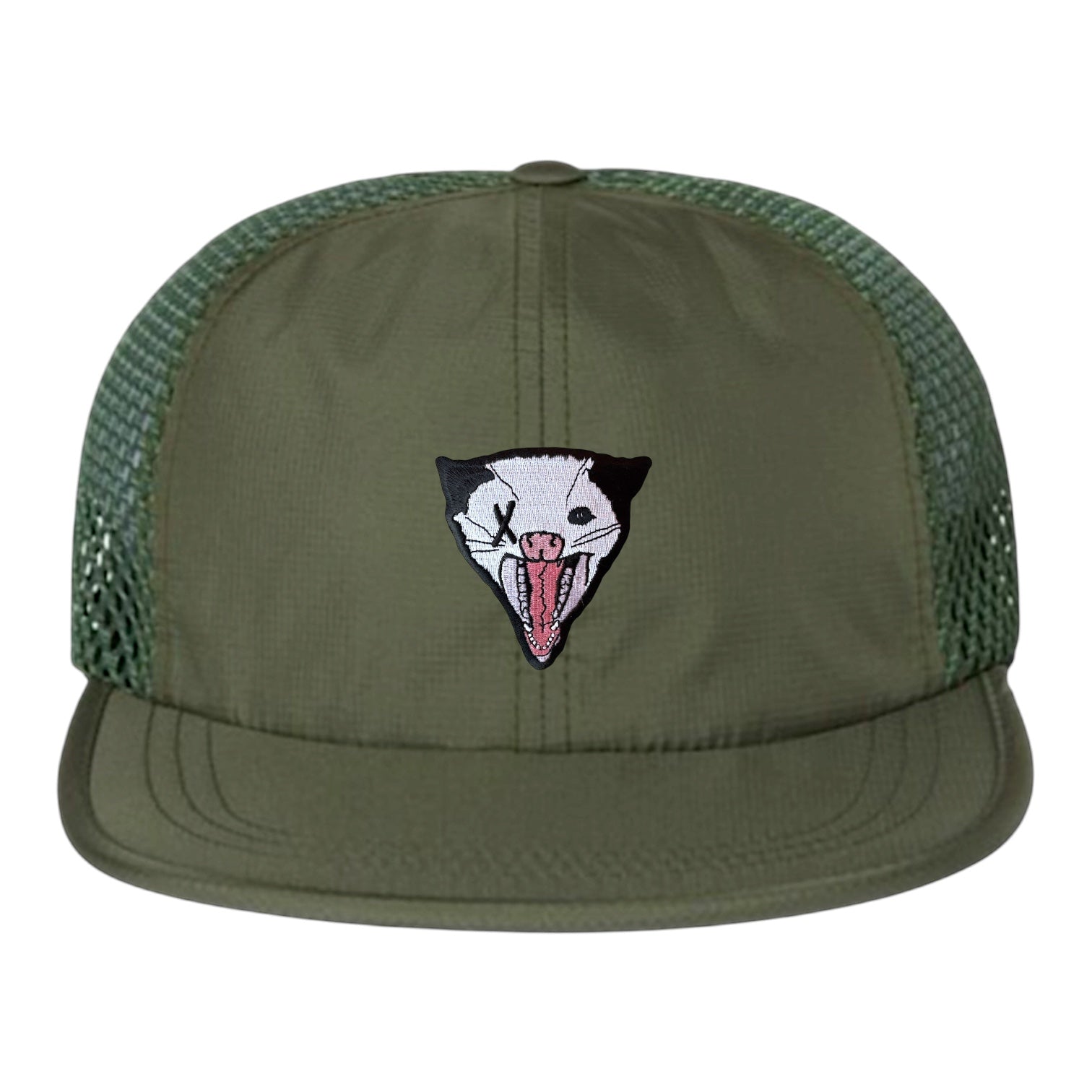 Olive Wideset Mesh Cap Hats FlynHats NOT DEAD YET Small Patch