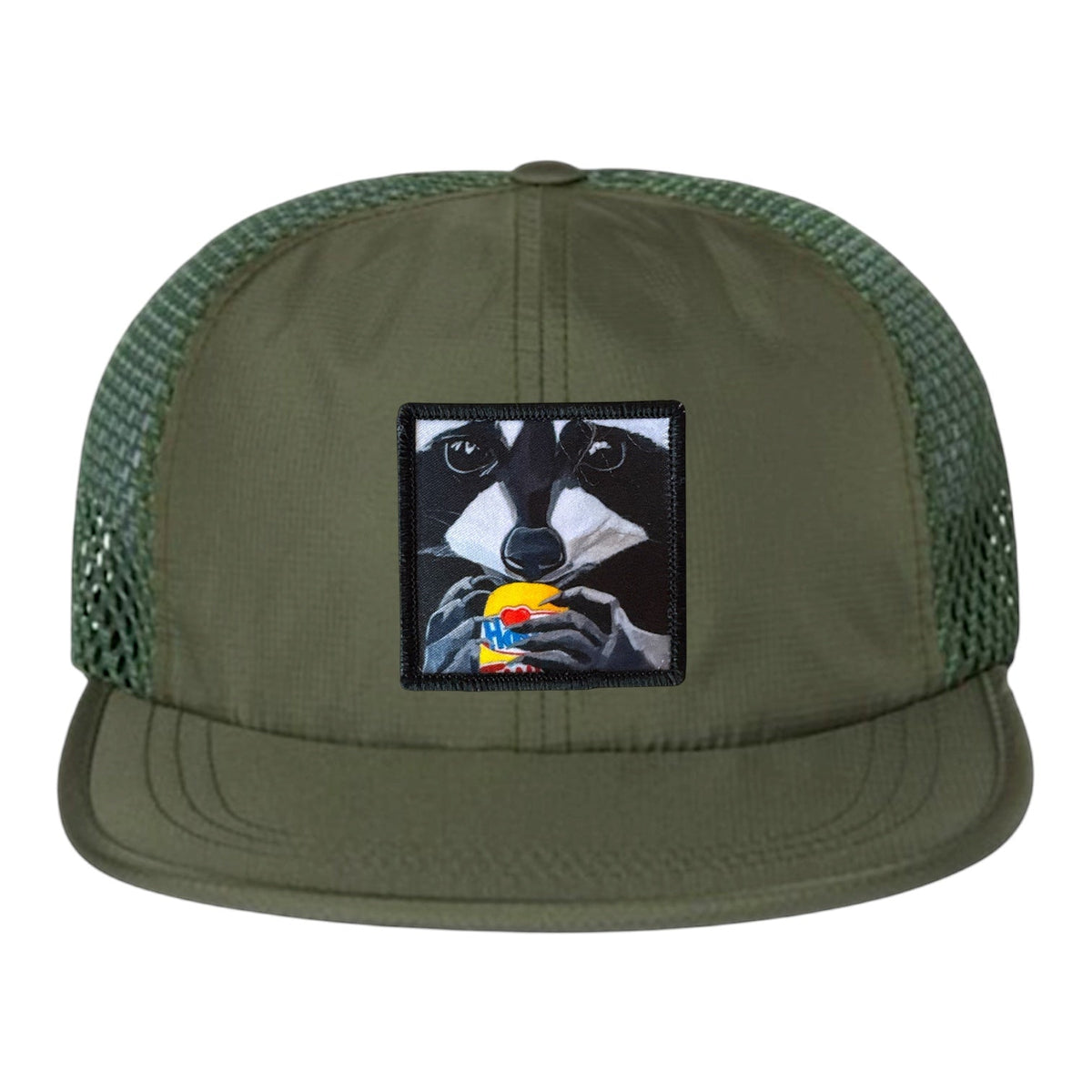 The Snack Kid Wideset Mesh Cap Hats FlynHats Olive