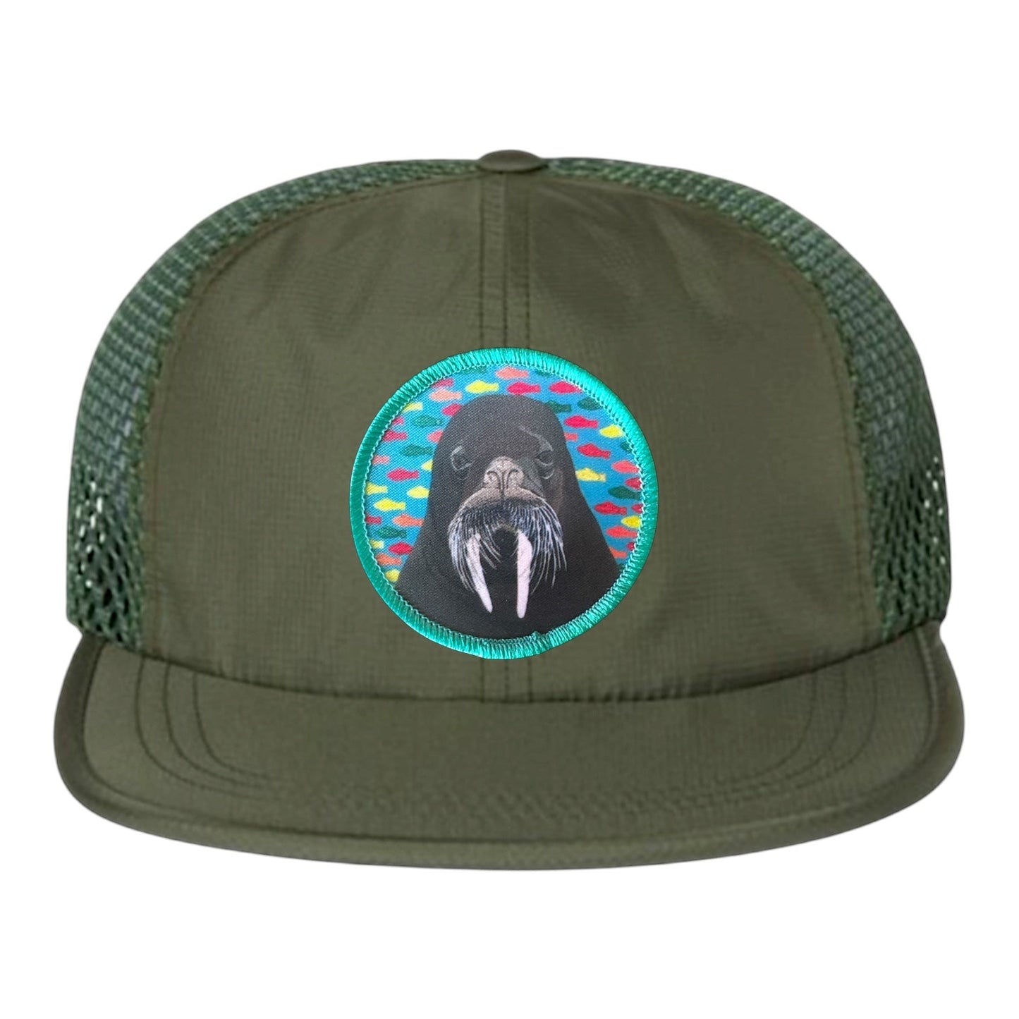 Walrus Wideset Mesh Cap Hats FlynHats Olive