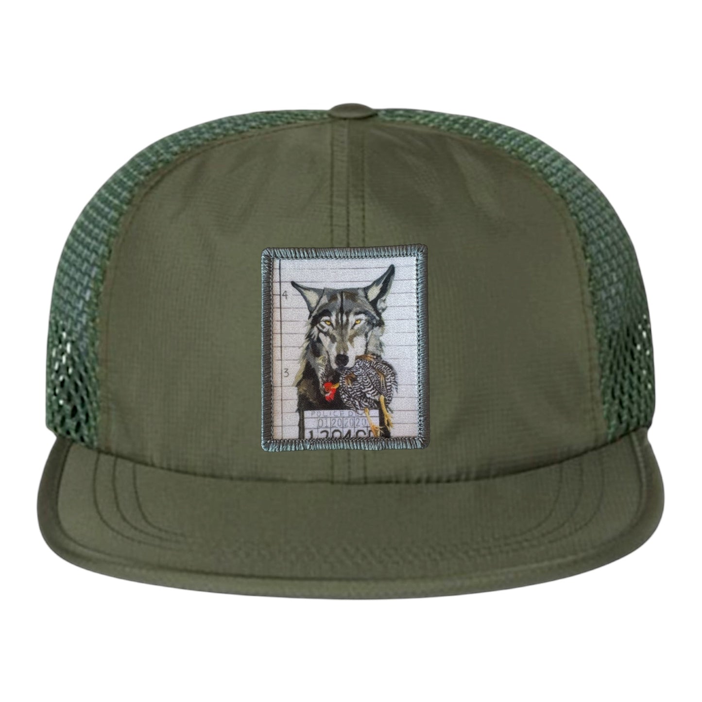 Olive Wideset Mesh Cap