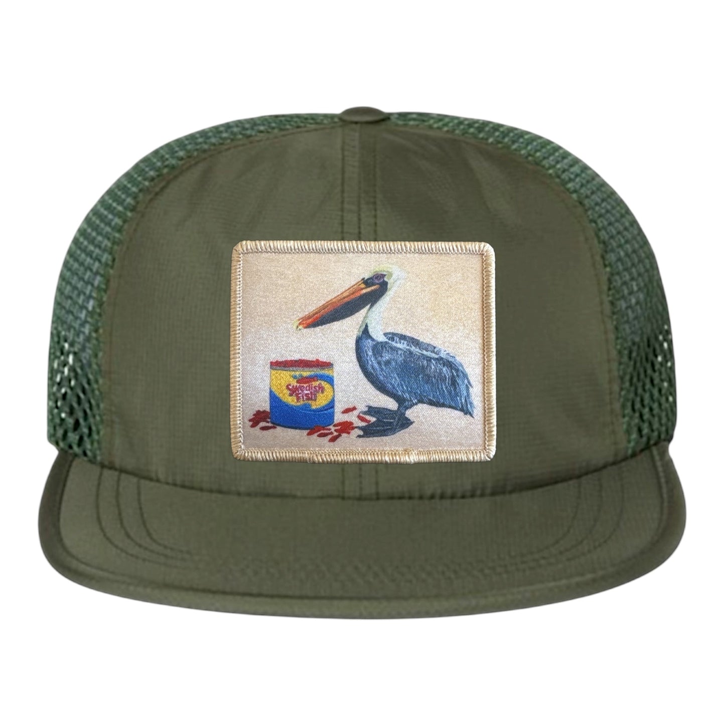 Olive Wideset Mesh Cap