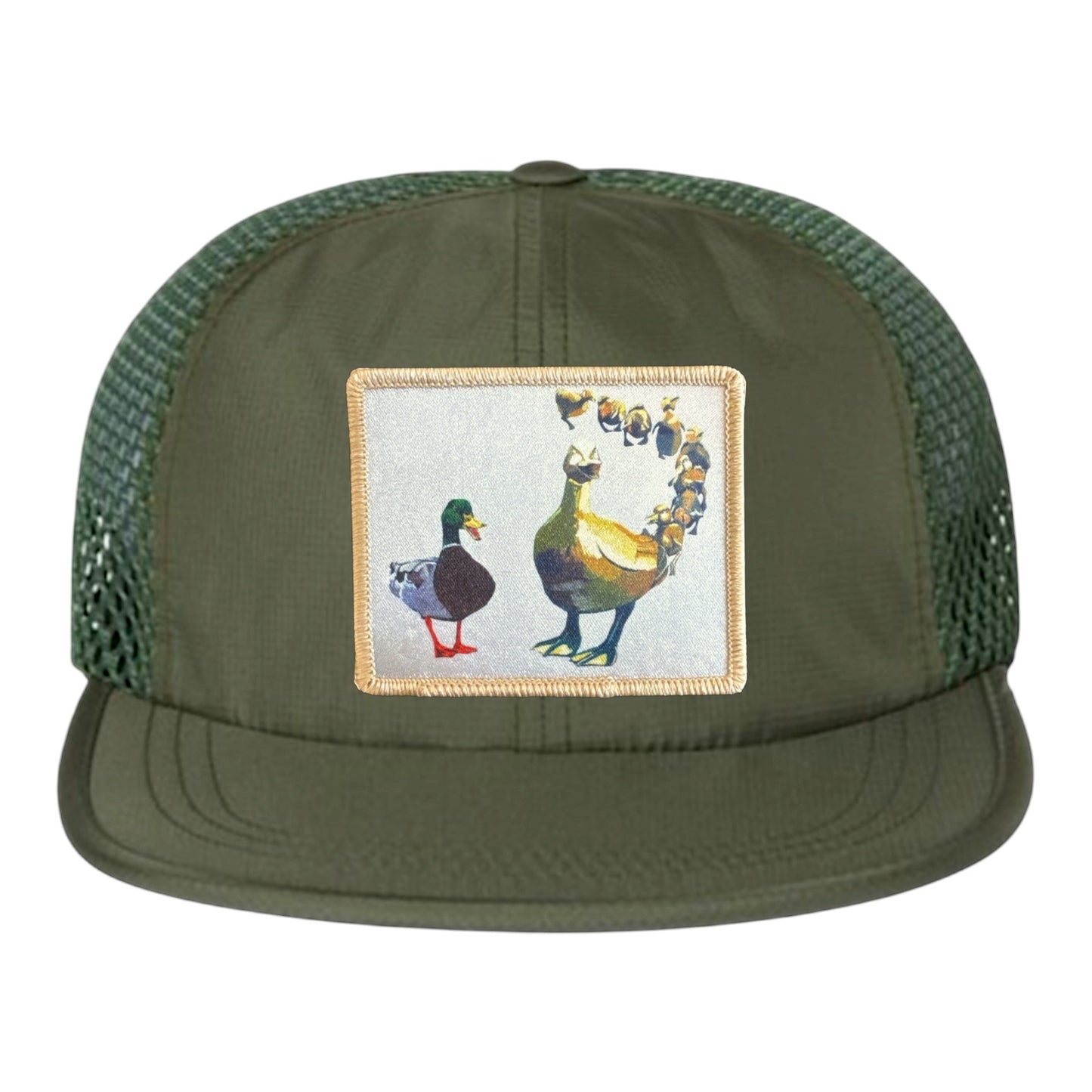 Olive Wideset Mesh Cap