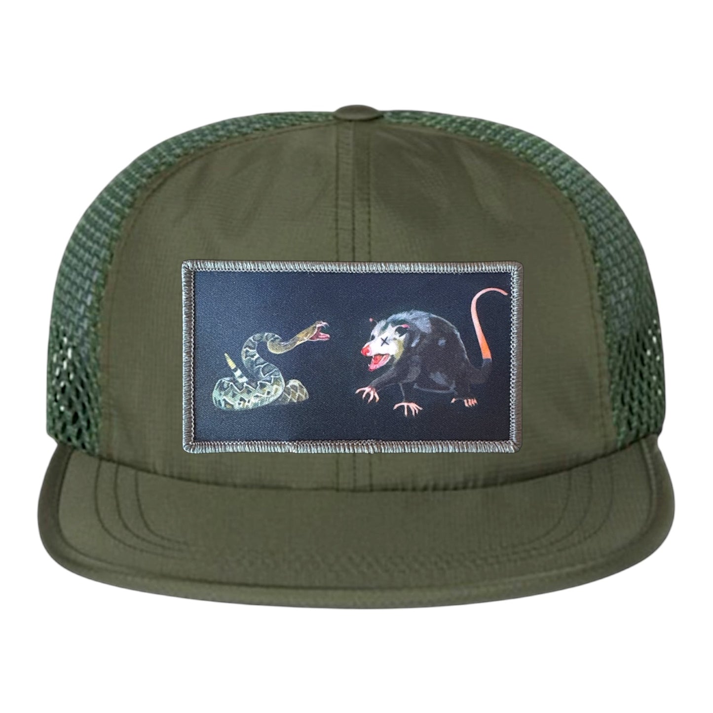 Olive Wideset Mesh Cap