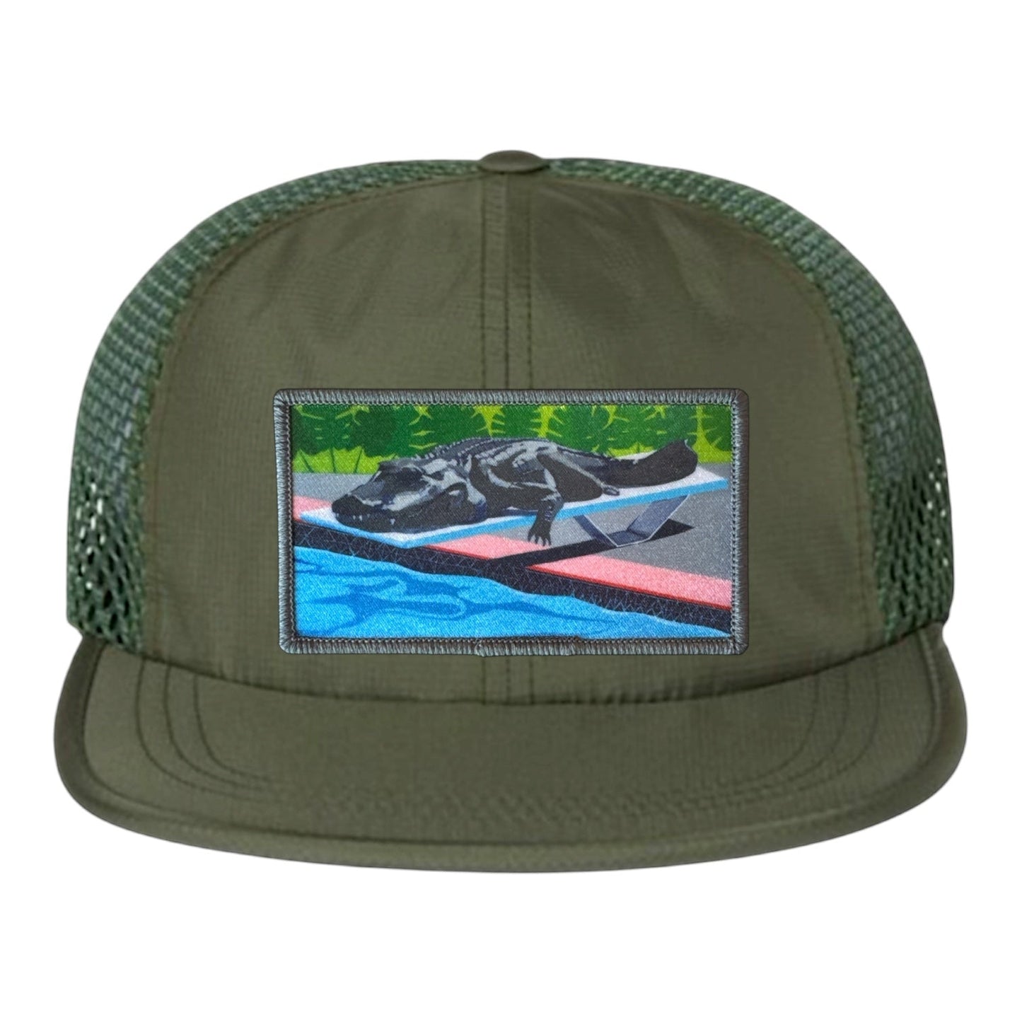 Pool Party Canceled Wideset Mesh Cap Hats FlynHats Olive