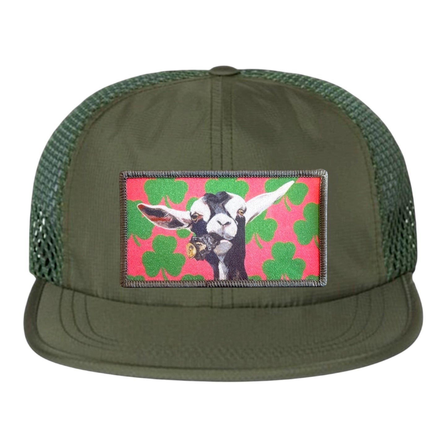 Olive Wideset Mesh Cap