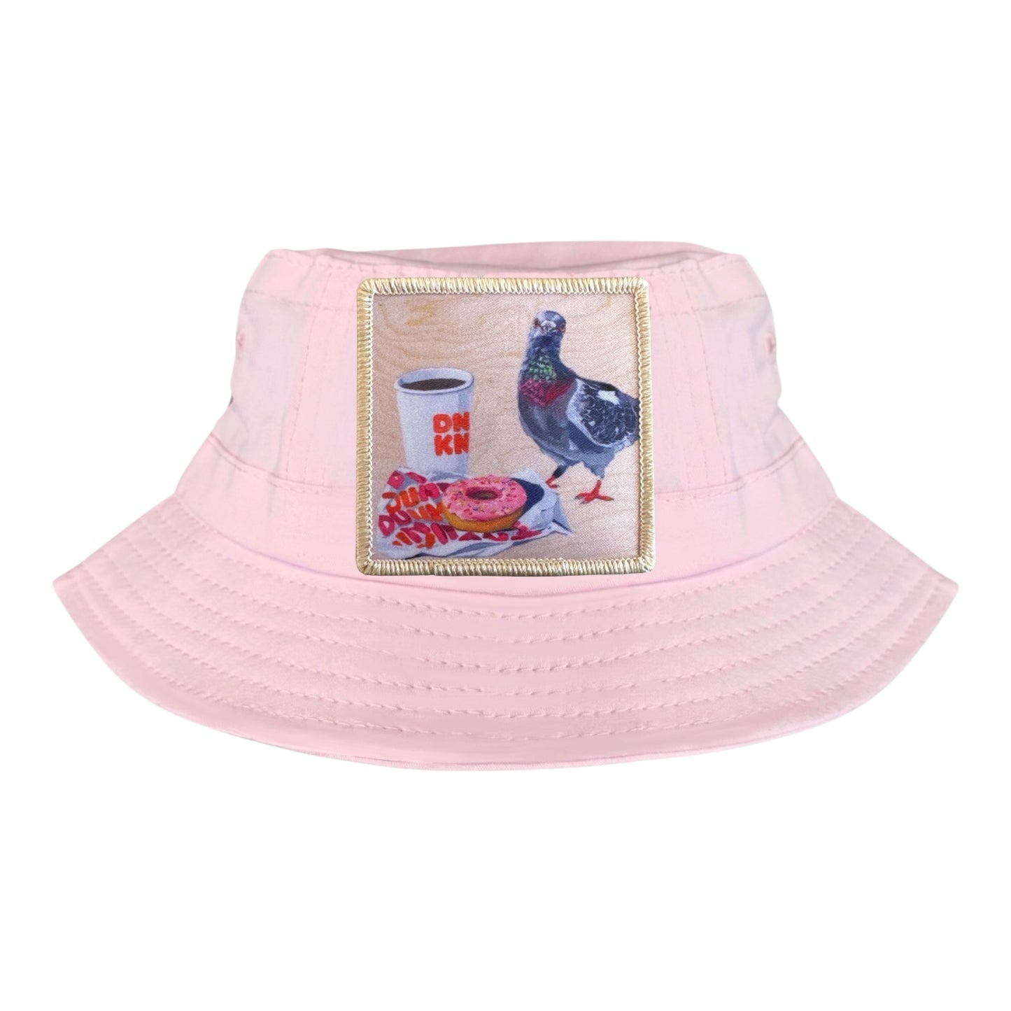 Light Pink Toddler Bucket Hat Hats FlynHats Pigeons Run On Donuts