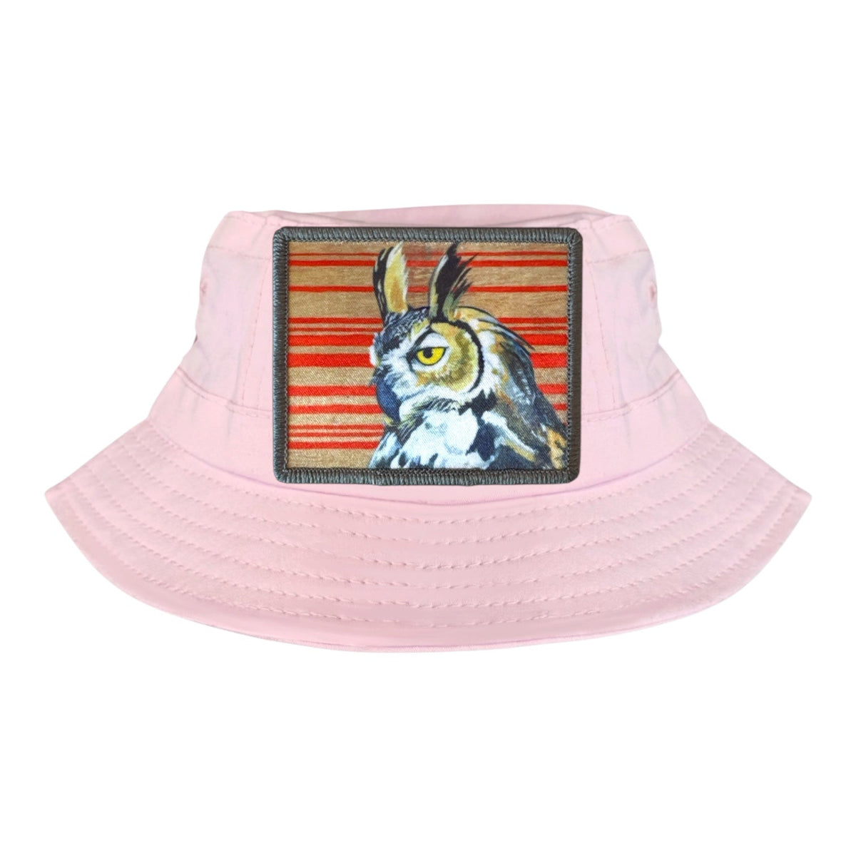 Red Gaia Owl Youth/Toddler Bucket Hat - Light Pink