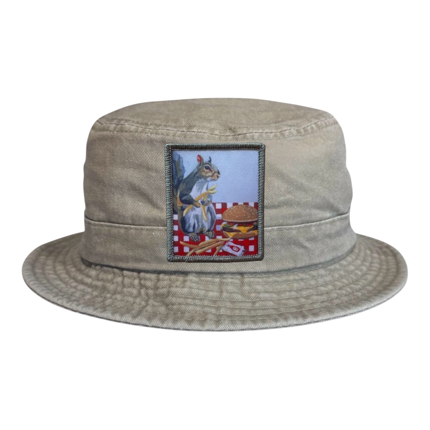 Tan Youth Bucket Hat Hats FlynHats Squirrel Burger