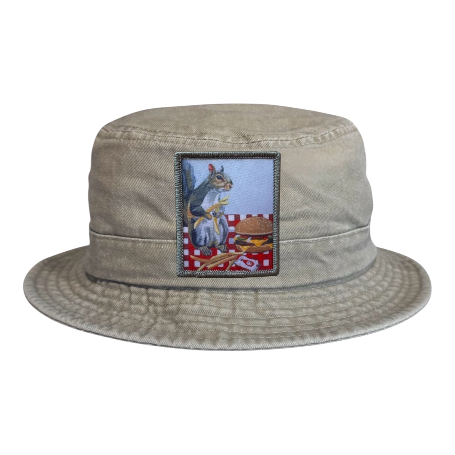 Tan Youth Bucket Hat Hats FlynHats Squirrel Burger