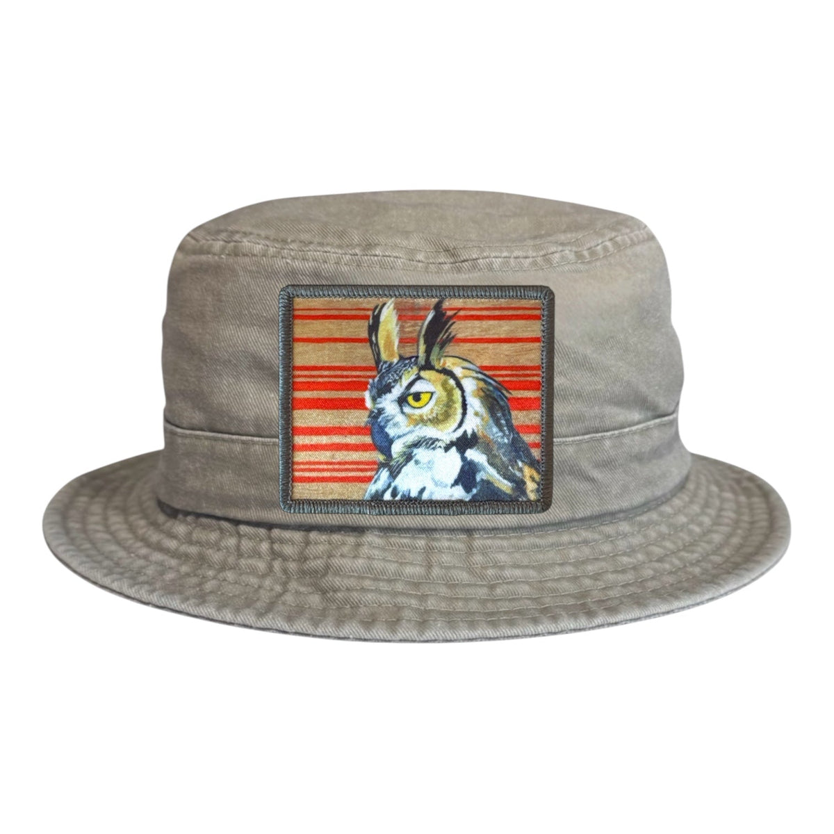 Red Gaia Owl Youth/Toddler Bucket Hat - Tan