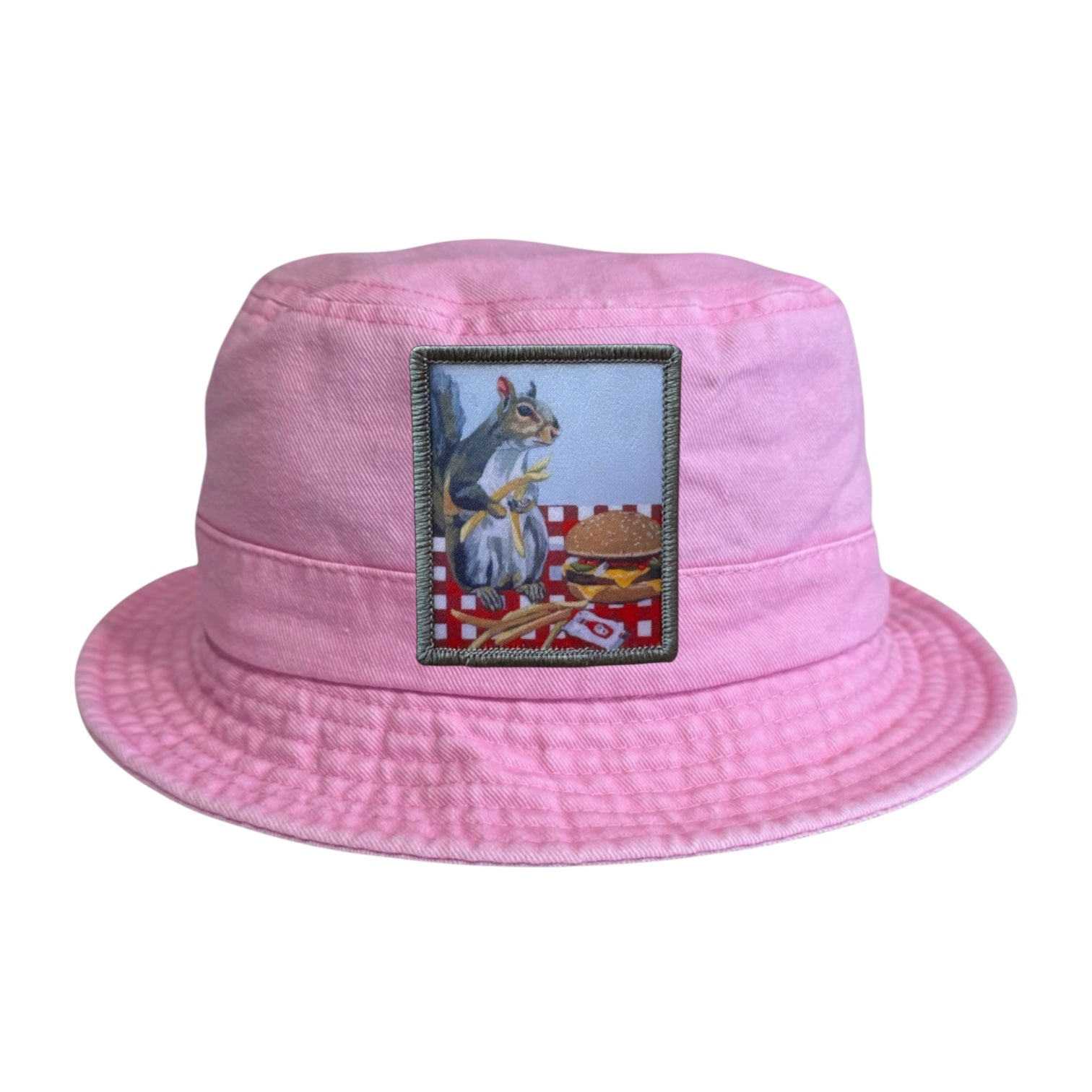 Pink Youth Bucket Hat Hats FlynHats Squirrel Burger