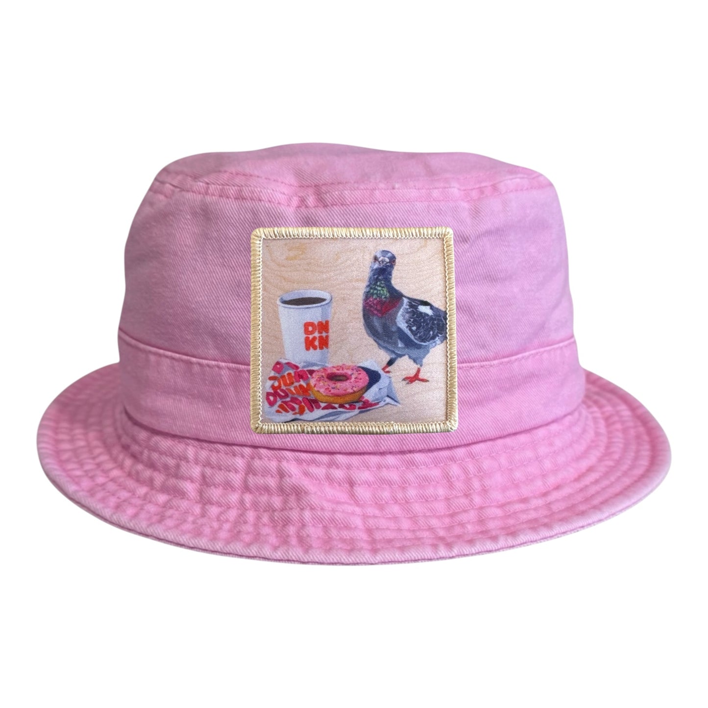 Pink Youth Bucket Hat Hats FlynHats Pigeons Run On Donuts
