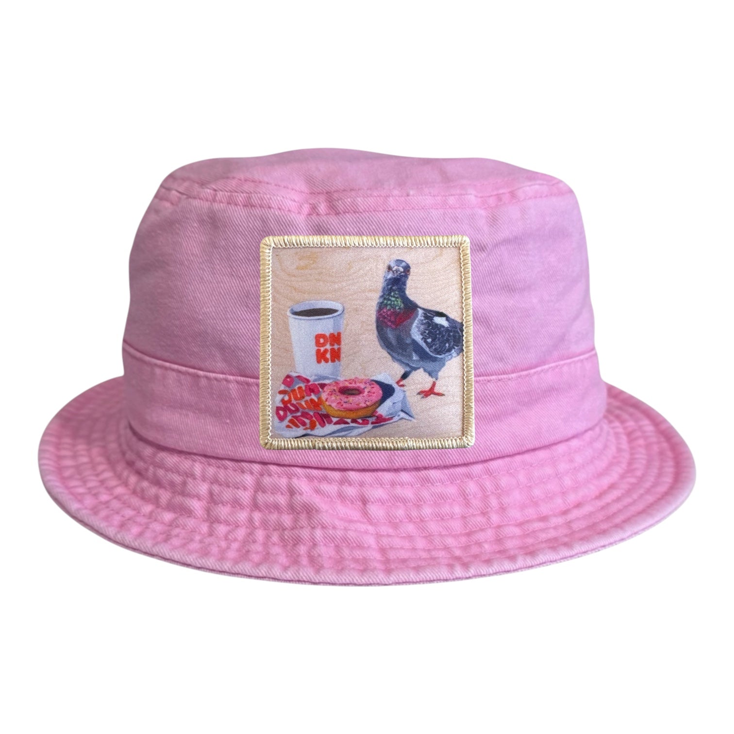 Pink Youth Bucket Hat Hats FlynHats Pigeons Run On Donuts