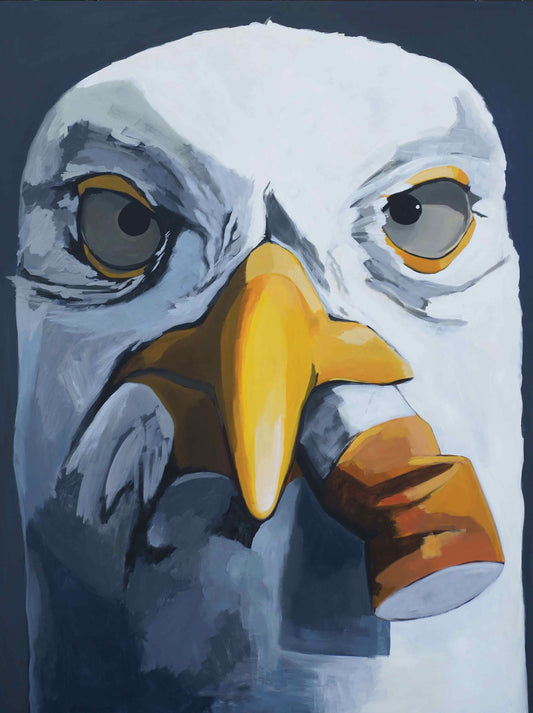 Large Seagull with Cig Print Prints FlynHats