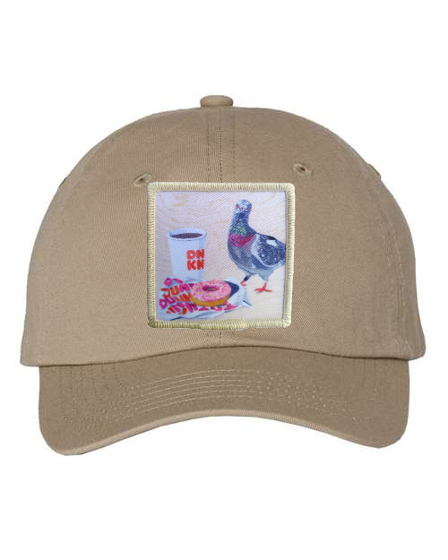 Tan Kids Hat Hats FlynHats Pigeons Run on Donuts  