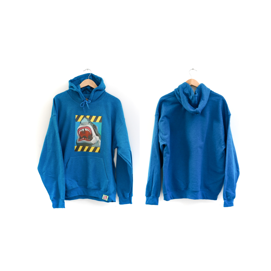 NEW Shark Hoodies!! Choose your color FlynHats XL Hoodie Solid Blue