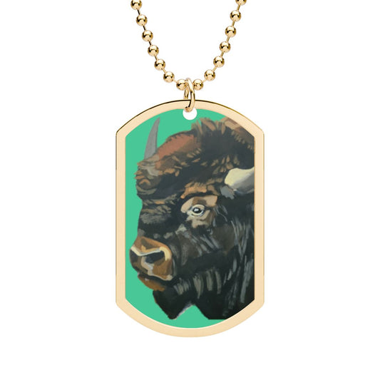 Bison Gold Plated Dog Tag FLYNhats