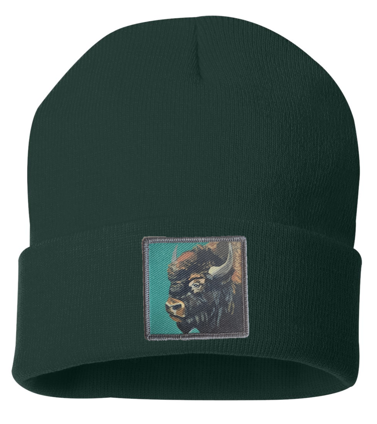 Bison Beanie Hats FlynHats Forest Green