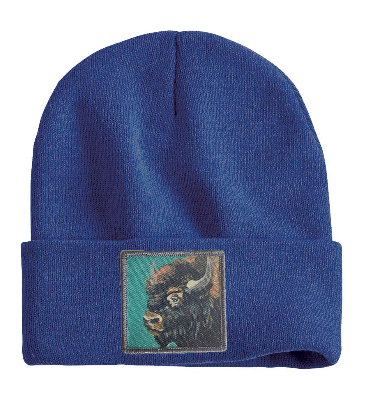 Bison Beanie Hats FlynHats Heather Blue