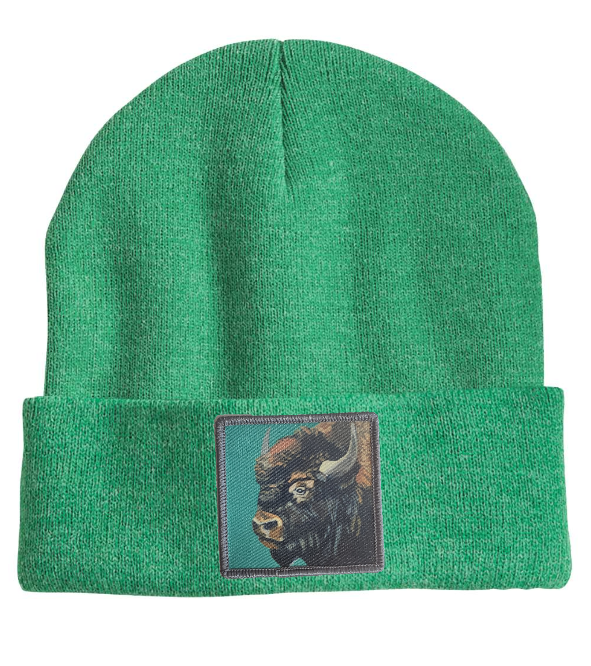 Bison Beanie Hats FlynHats Heather Green