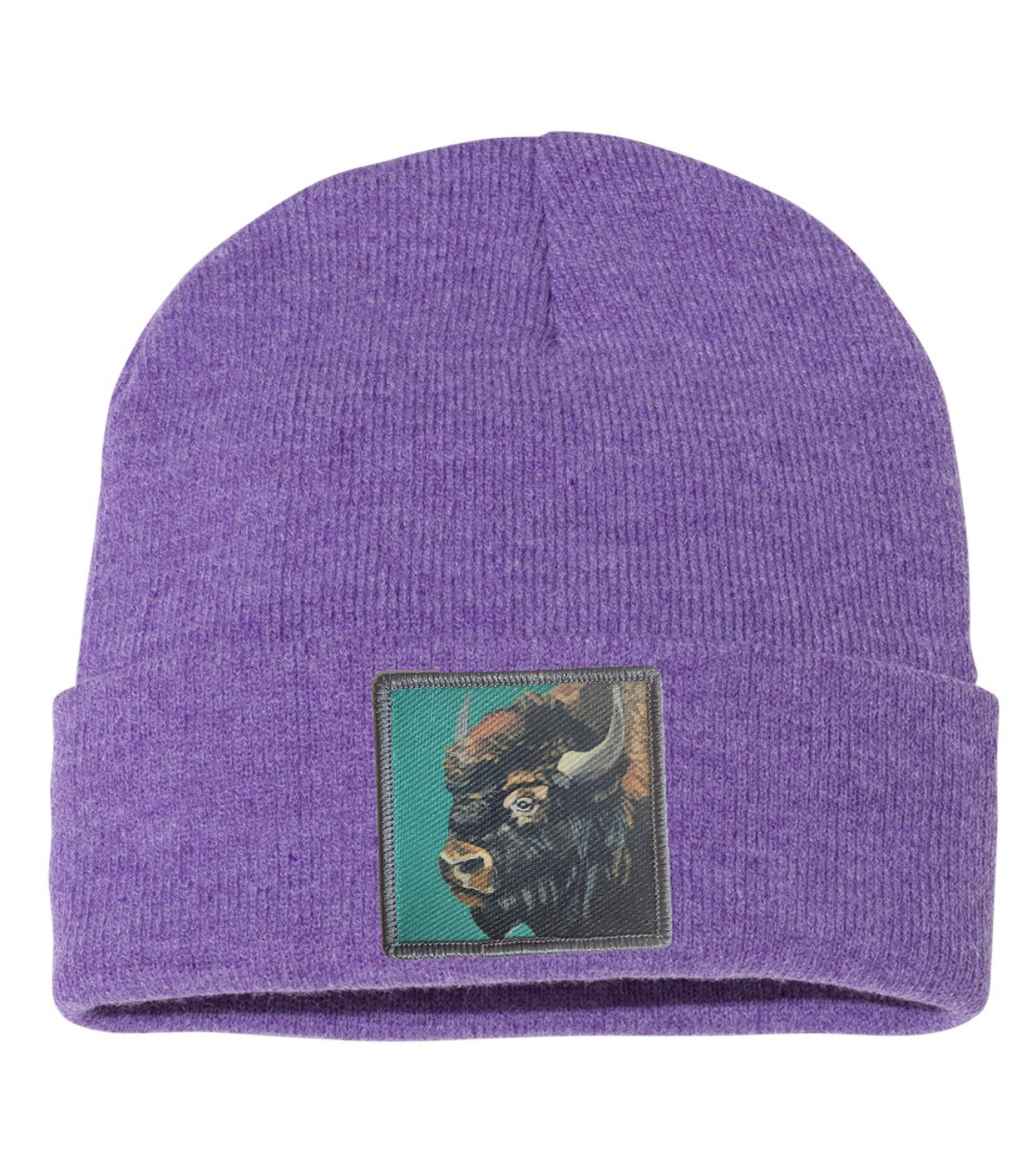 Bison Beanie Hats FlynHats Heather Purple