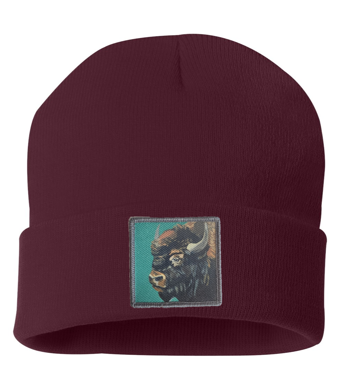 Bison Beanie Hats FlynHats Maroon